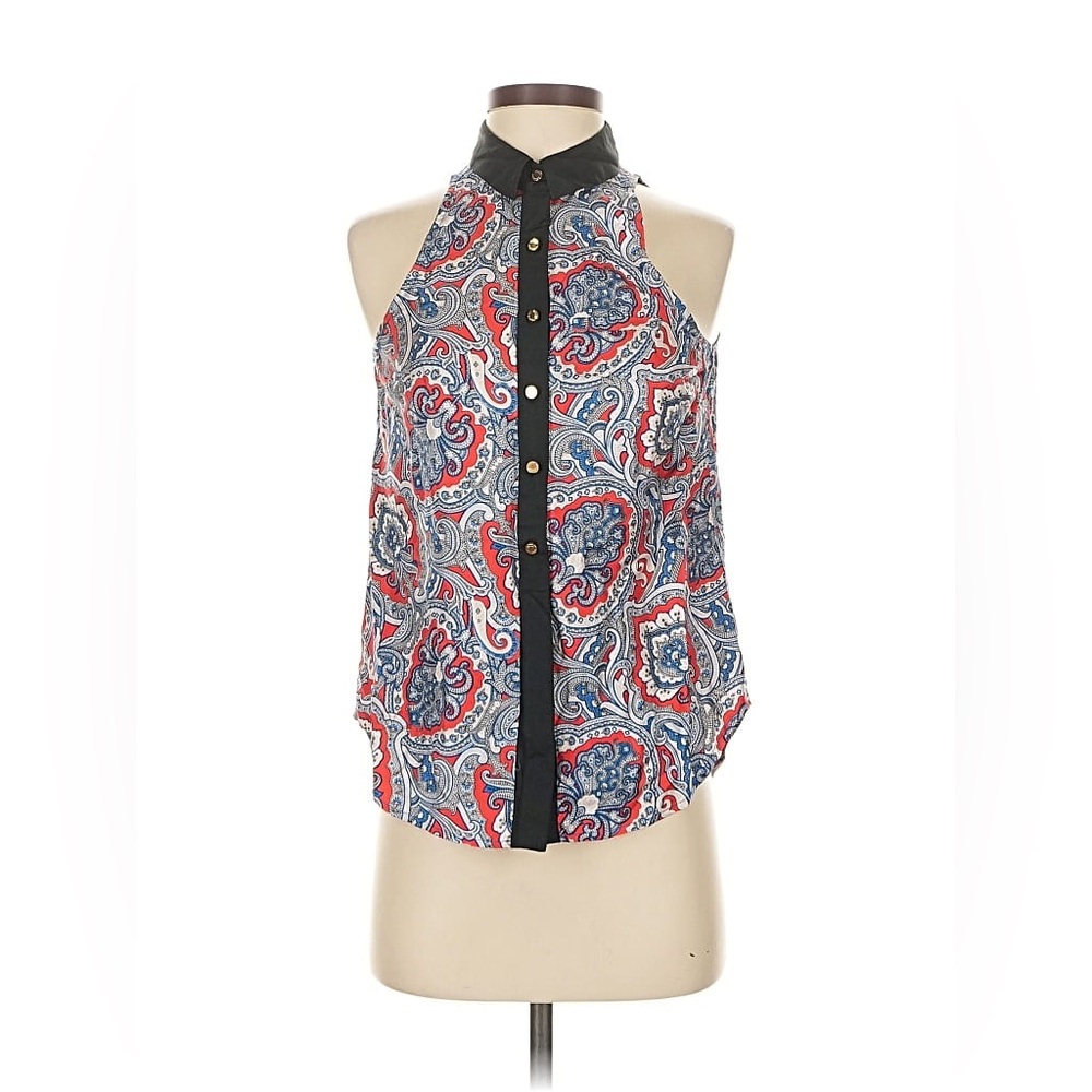 Juicy Couture Red and Blue Paisley Blouse